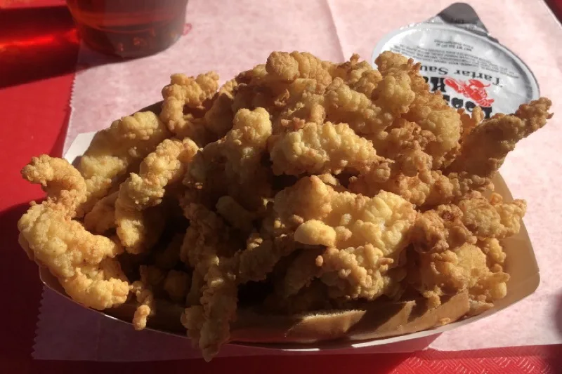 Fried whole clams from Lobster Hut Plymouth
